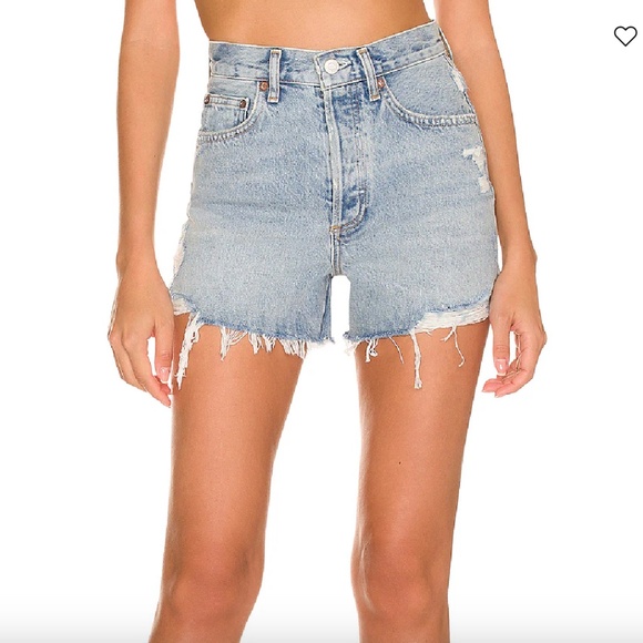 aritzia agolde dee shorts - size 23 (best fits size 24 or 25 / size XS), blue - Picture 1 of 7